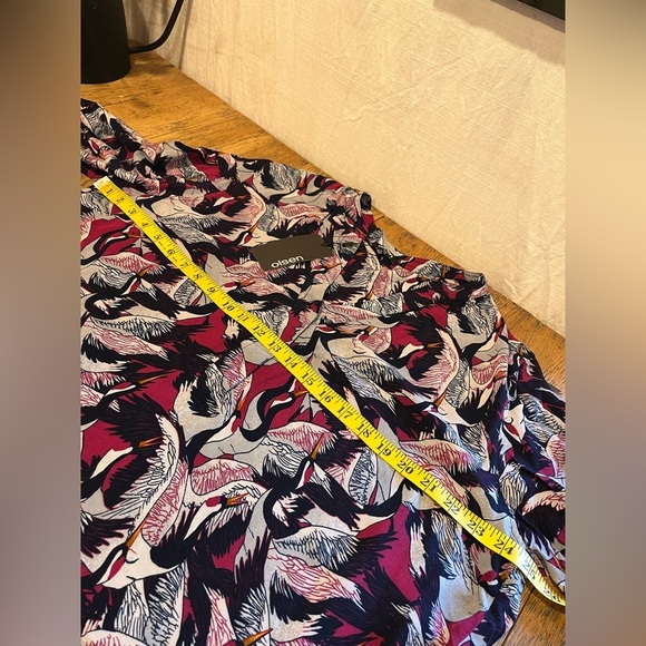 💜 OLSEN Printed Blouse with Crane Pattern – NWT – Size US 14 - Picture 4 of 8